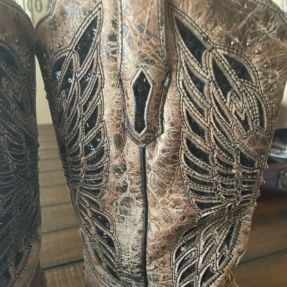 Corral black and brown butterfly boots - Picture 6 of 11